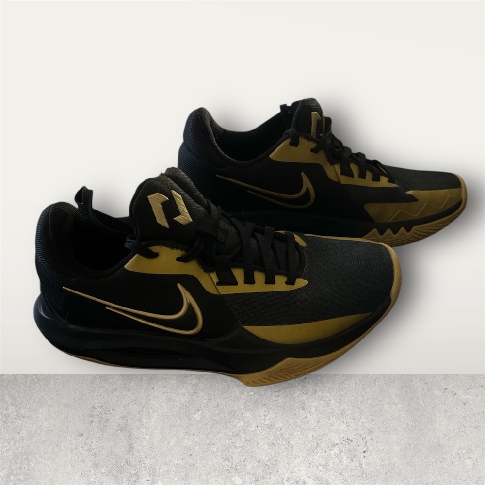 Nike Precision 6 Basketball Sneaker Black Metallic Gold